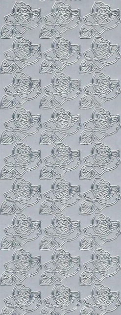 Stickersy, naklejki ażurowe - Róże, srebrne > Naklejki