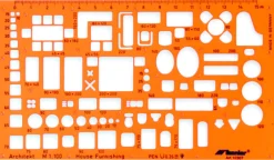Leniar Szablon kreślarski dla projektantów i architektów - - meble, 10 x 17 cm