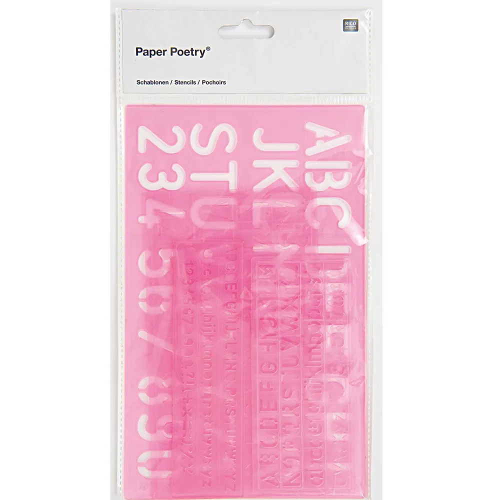 Rico Design Szablony do rysowania - Paper Poetry - litery i cyfry