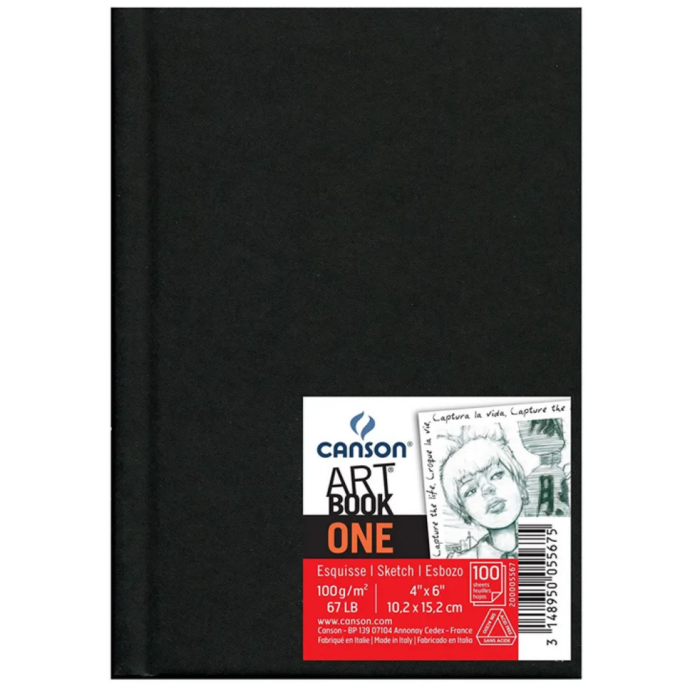 Canson Szkicownik Art Book One 10,2 x 15,2 cm - - czarny, 100 g/m2, 100 ark.
