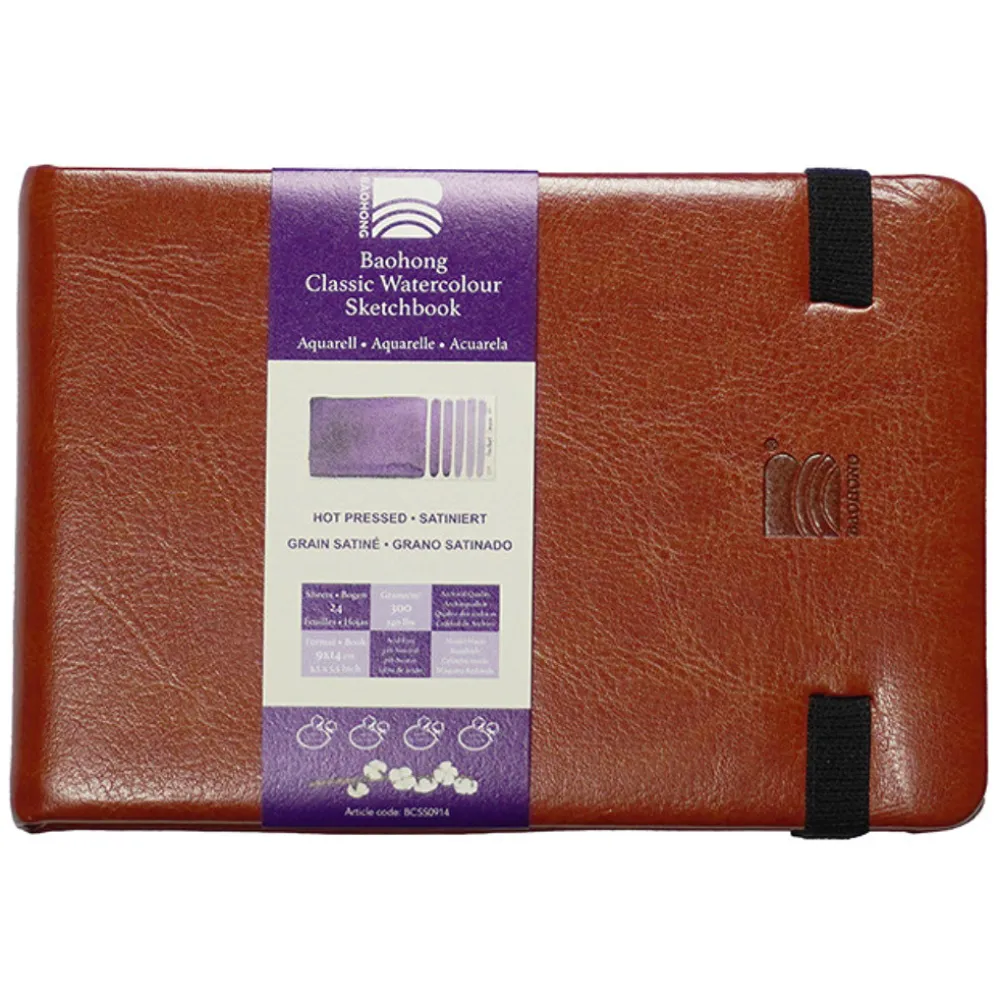 Baohong Szkicownik do akwareli Classic Watercolour - - hot pressed, 9 x 14 cm, 300 g, 24 ark.