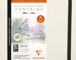 Clairefontaine Szkicownik do akwareli Fontaine Watercolour - - hot pressed, A5, 300 g, 24 ark. ><noscript><img width=