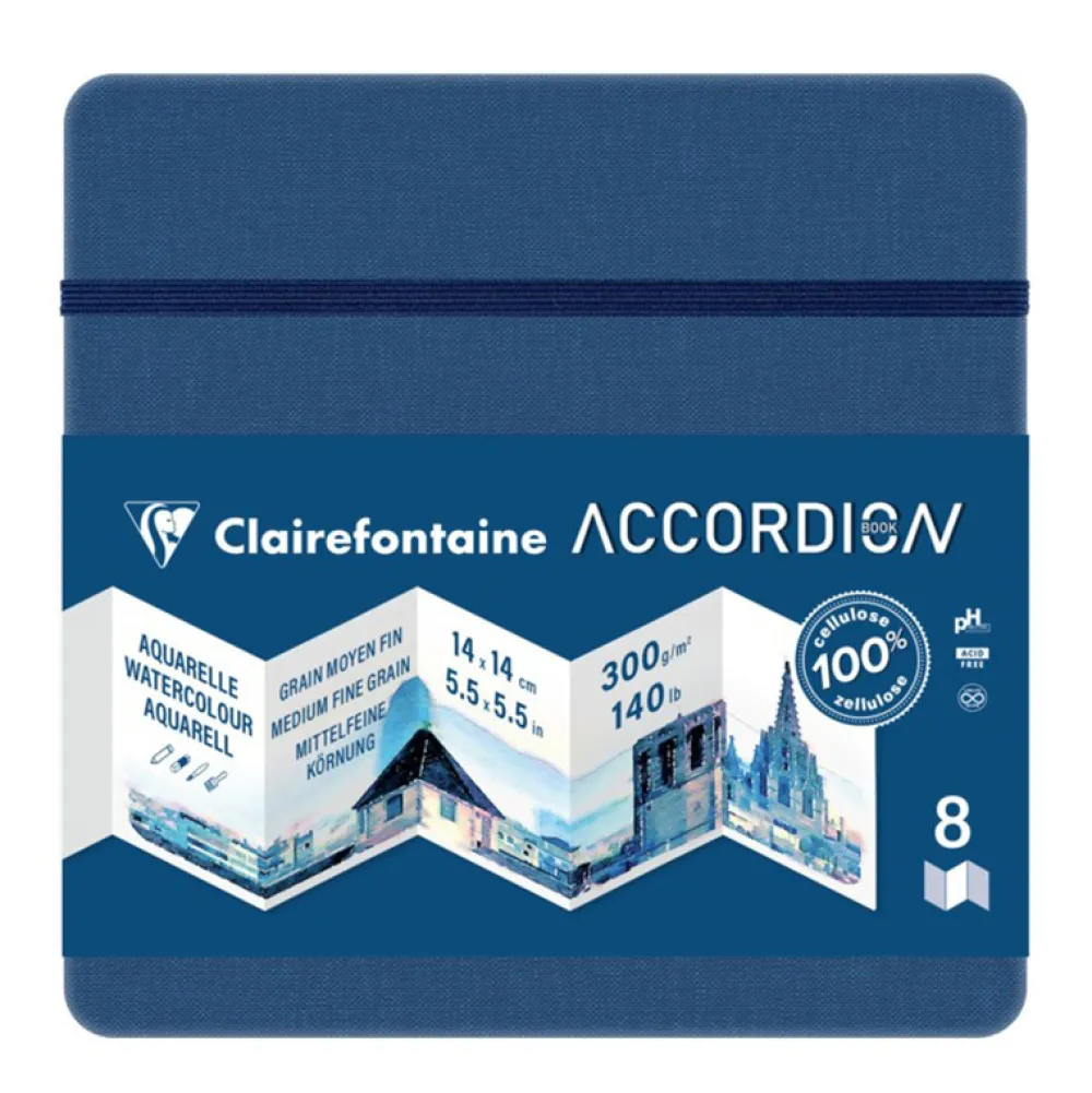Clairefontaine Szkicownik gładki Accordion 14 x 14 cm - - 300 g 8 ark.