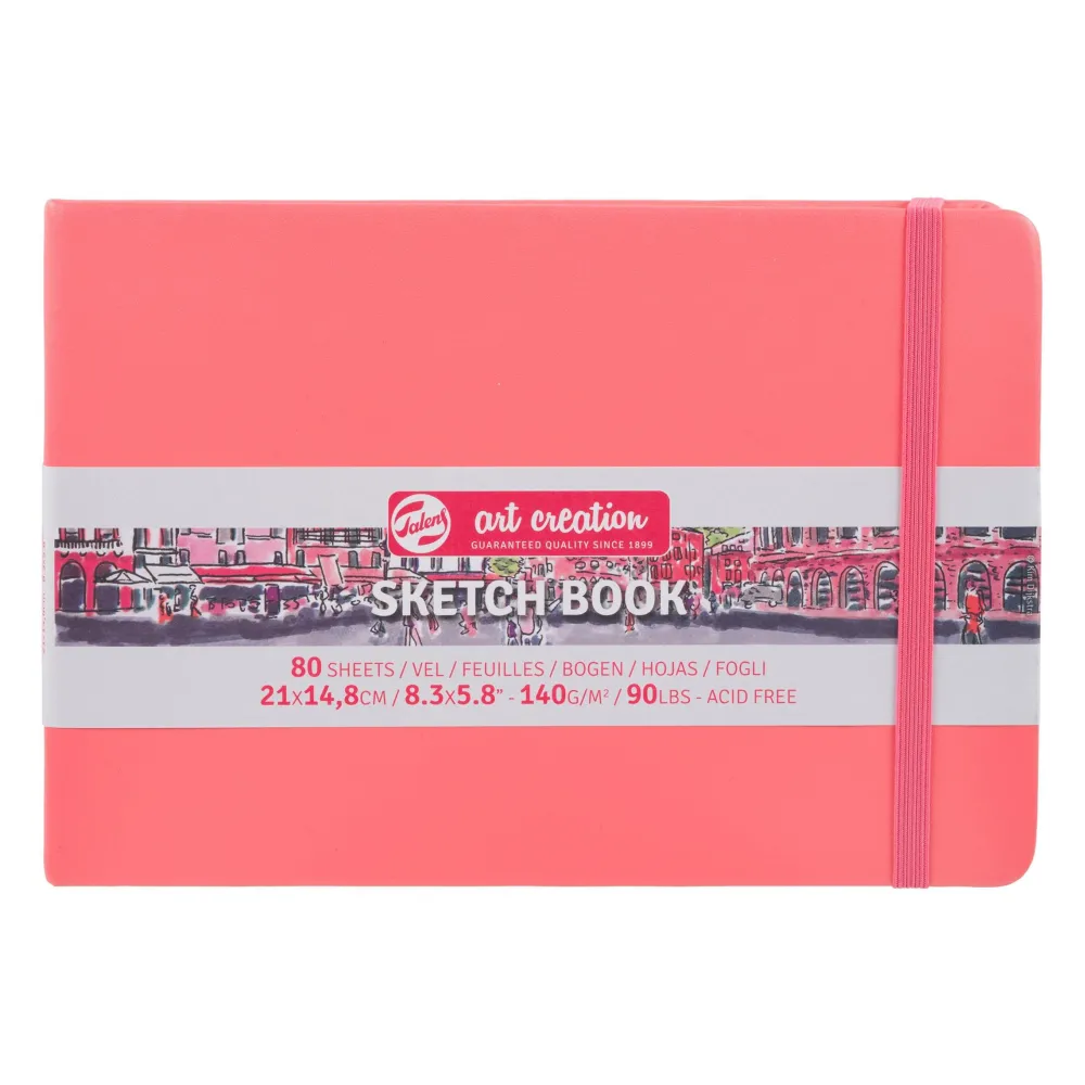 Talens Art Creation Szkicownik 21 x 14,8 cm - - Coral Red, 140 g, 80 ark.