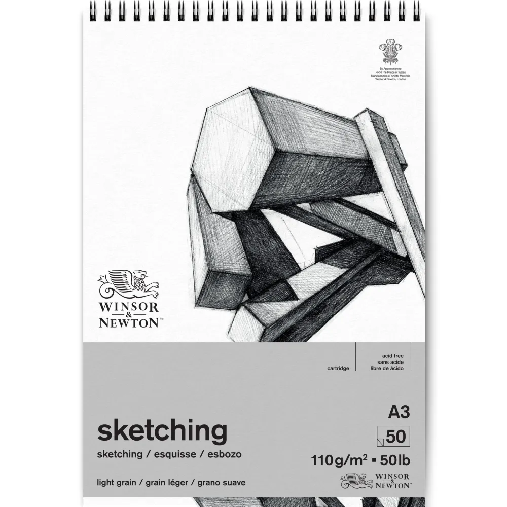 Winsor & Newton Szkicownik ze spiralą Sketching - - light, A4, 110g, 50 ark. > Bloki Szkicowe