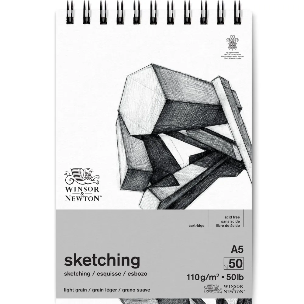 Winsor & Newton Szkicownik ze spiralą Sketching - - light, A5, 110g, 50 ark.