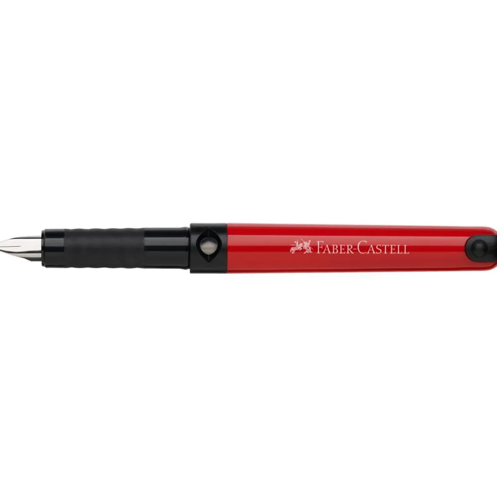 Faber-Castell Szkolne pióro wieczne z wkładami - - czerwone, M > Pióra Wieczne