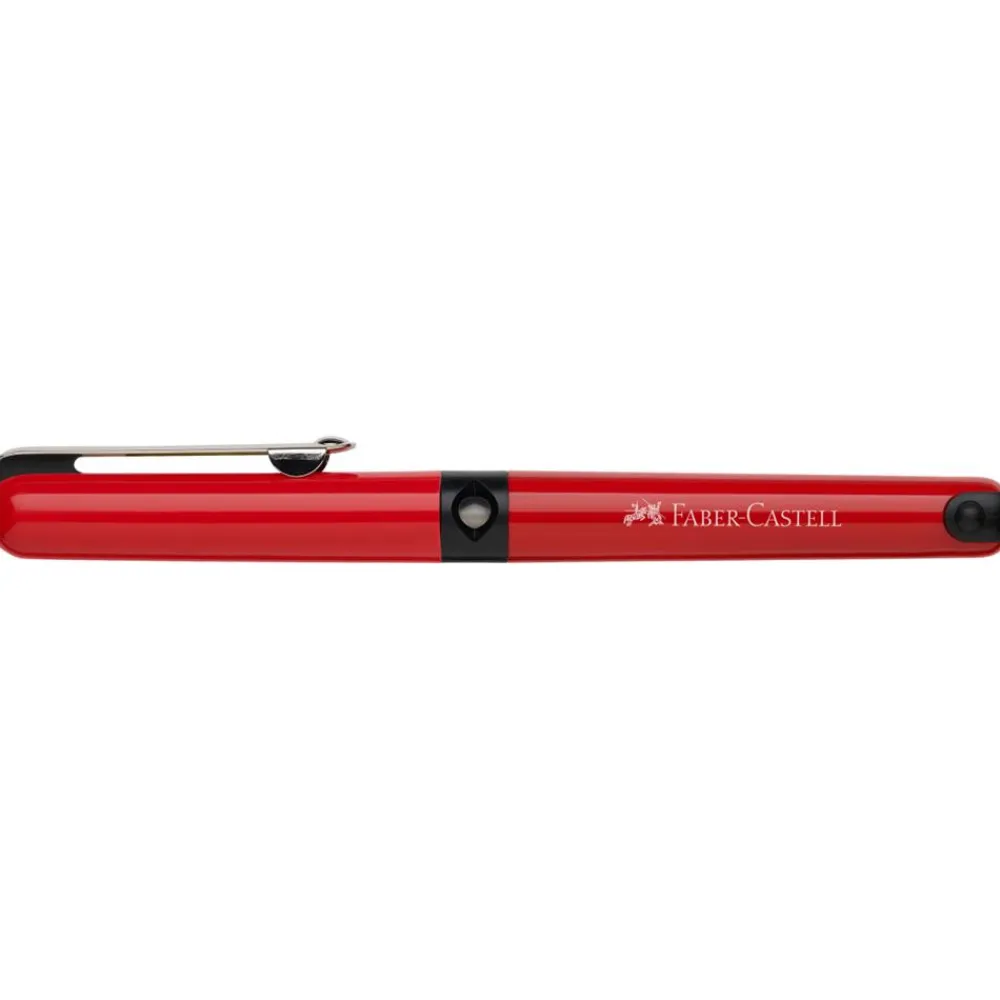 Faber-Castell Szkolne pióro wieczne z wkładami - - czerwone, M > Pióra Wieczne