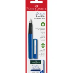 Faber-Castell Szkolne pióro wieczne z wkładami - - niebieskie, M ><noscript><img width=