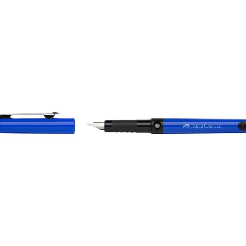 Faber-Castell Szkolne pióro wieczne z wkładami - - niebieskie, M > Pióra Wieczne
