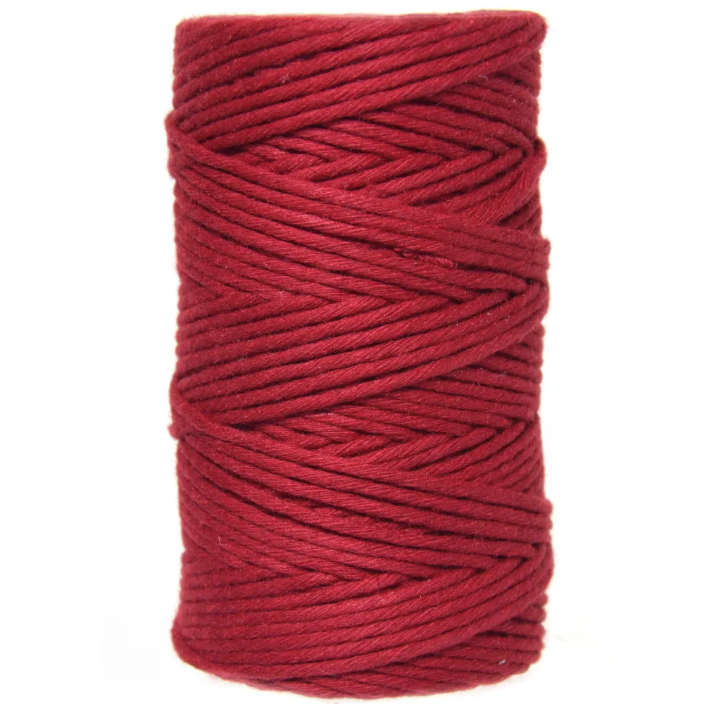 Sznurek bawełniany do makramy - wino, 2 mm, 100 g, 60 m > Sznurki