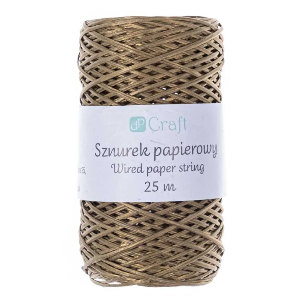 dpCraft Sznurek papierowy - - złoty, 25 m