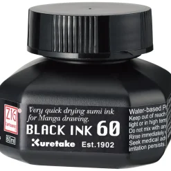 Kuretake Szybkoschnący tusz ZIG Cartoonist Black Ink - - czarny, 60 ml