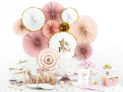 PartyDeco Talerzyki papierowe - biało-złote, 6 szt. ><noscript><img width=
