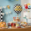 PartyDeco Talerzyki papierowe Koło z płomieniem - 18 x 26,5 cm, 6 szt.