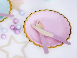 PartyDeco Talerzyki papierowe - różowo-złote, 18 cm, 6 szt. > Talerzyki Papierowe