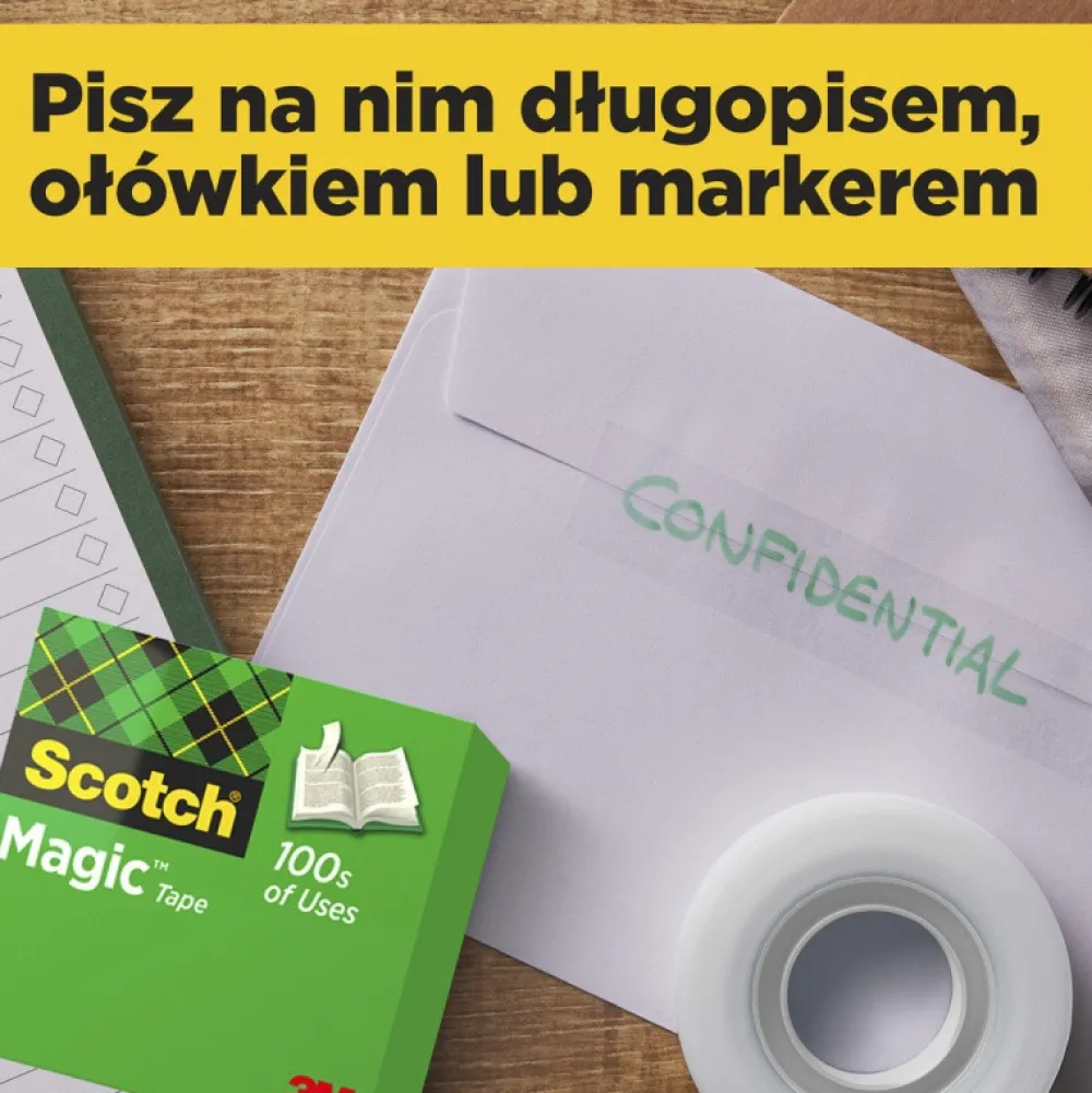 Scotch Taśma biurowa Magic - - matowa 19 mm x 33 m