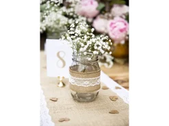 PartyDeco Taśma jutowa z koronką - 4 cm x 5 m > Koronki