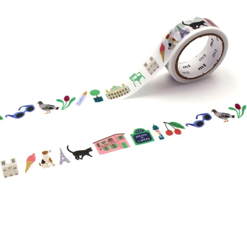 MT Masking Tape Taśma papierowa washi - x Lea Maupetit - Paris 7 m