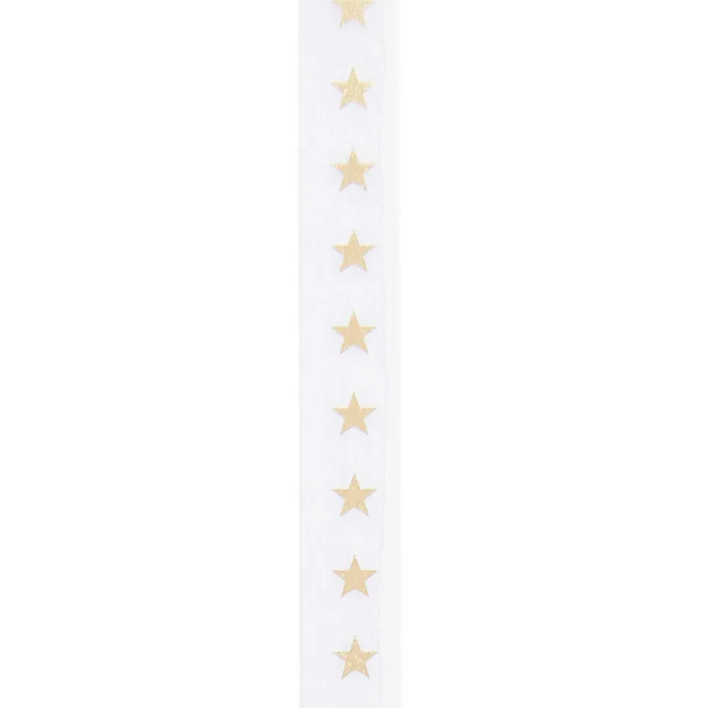 Rico Design Taśma washi, Gwiazdy - Paper Poetry - biało-złota, 15 mm x 10 m > Dodatki Dekoracyjne