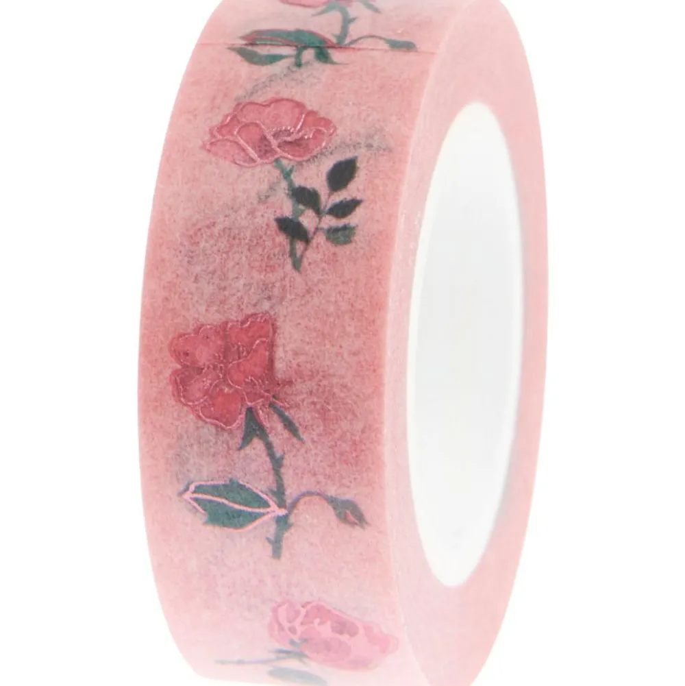 Rico Design Taśma washi Roses - Paper Poetry - 15 mm x 10 m > Dodatki Dekoracyjne