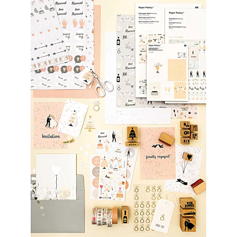 Rico Design Taśma washi, Serca - Paper Poetry - 15 mm x 10 m