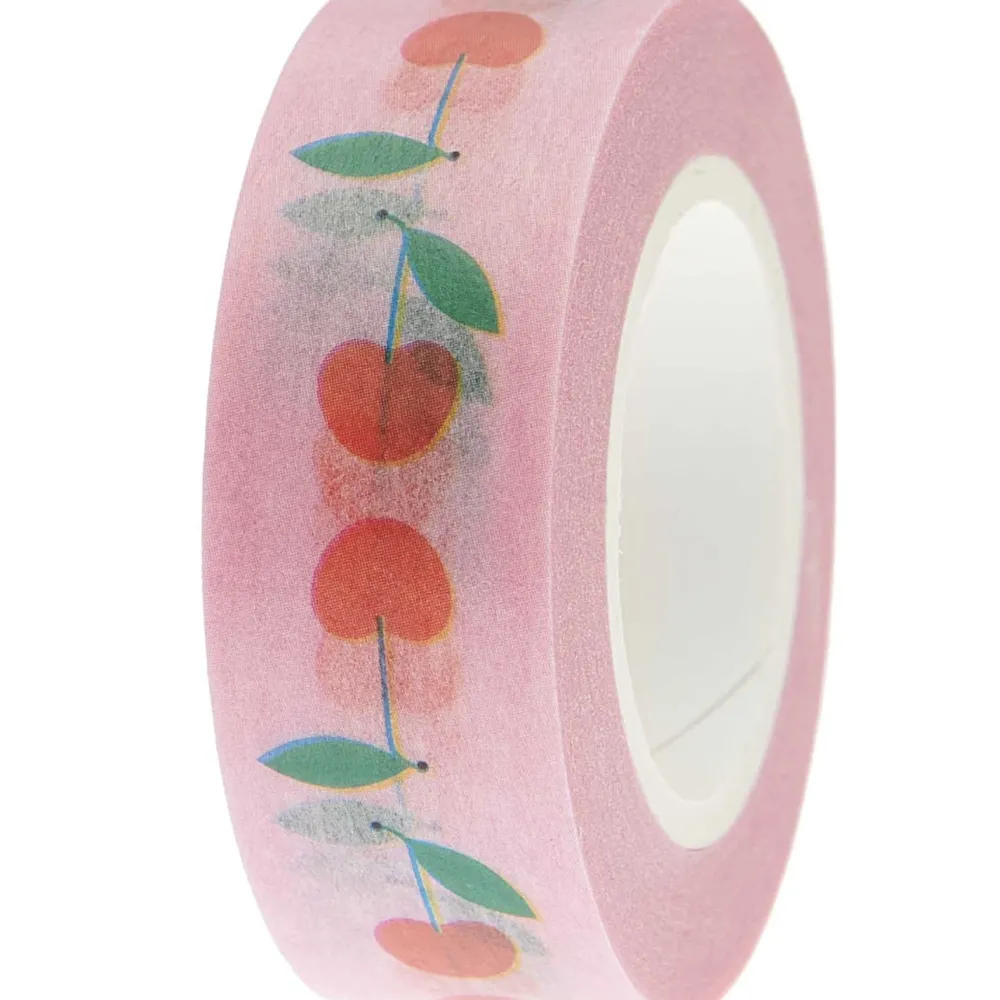 Rico Design Taśma washi, Wiśnie - Paper Poetry - różowa, 15 mm x 10 m