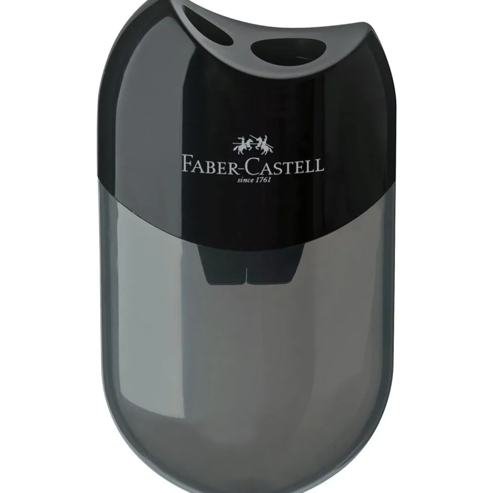Faber-Castell Temperówka podwójna z pojemnikiem - - czarna > Akcesoria