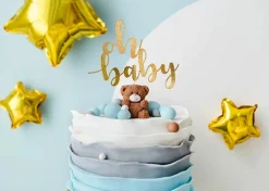 PartyDeco Topper na tort, Oh Baby - złoty, 25 cm > Toppery Na Wypieki