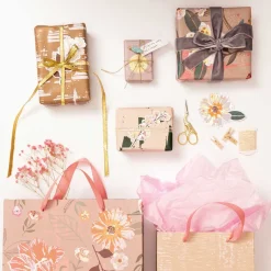 Rico Design Torba prezentowa Flowers - - różowa, 26 x 32 x 12 cm > Torby Papierowe