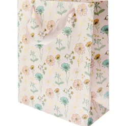Rico Design Torba prezentowa Kwiaty - - różowa, 22 x 32 x 12 cm