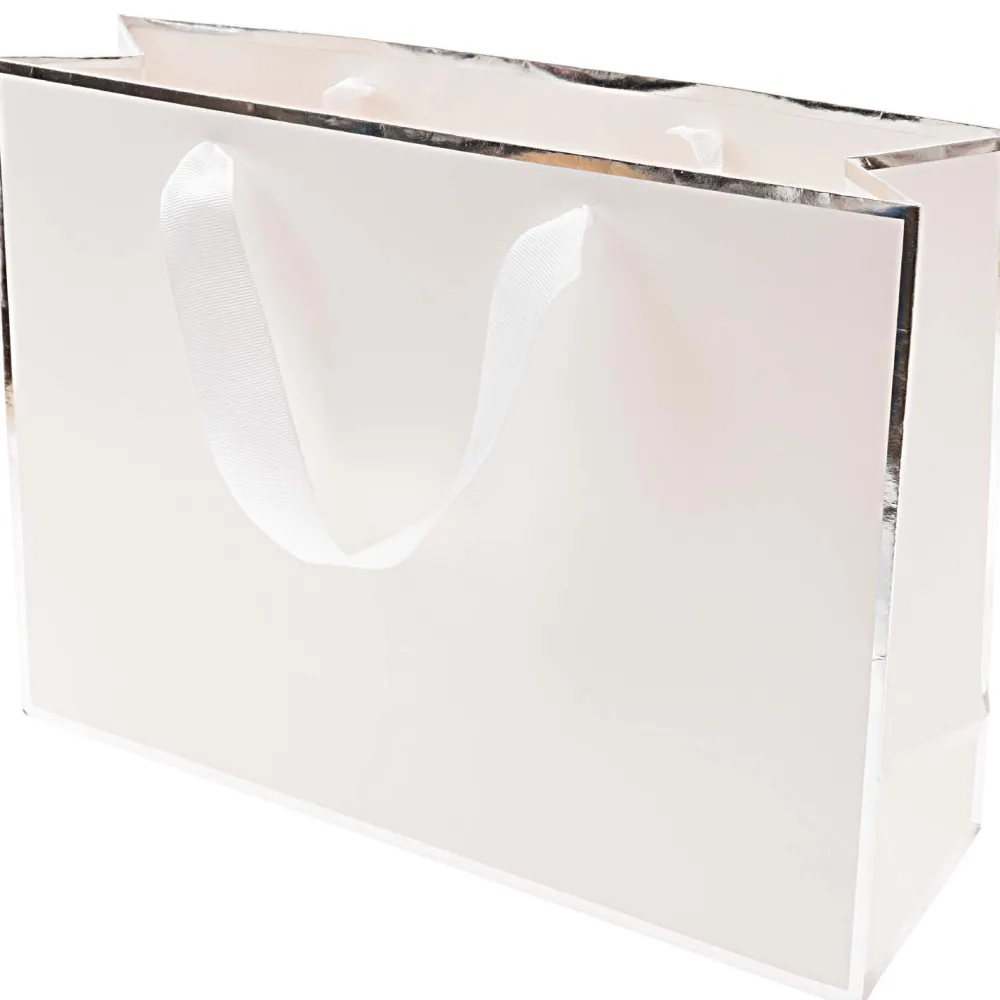 Rico Design Torba prezentowa - - biało-srebrna, 24 x 32 x 10 cm