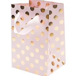 Rico Design Torba prezentowa w kropki - - różowo-złota, 12 x 18 x 10 cm