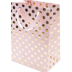 Rico Design Torba prezentowa w kropki - - różowo-złota, 18 x 26 x 12 cm > Torby Papierowe