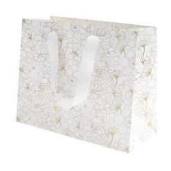 Rico Design Torba prezentowa Złote Kwiaty - - 22 x 18 x 10 cm > Torby Papierowe