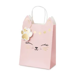 PartyDeco Torebka na prezenty Kotek - różowa, 18 x 10,5 x 27,5 cm > Torby Papierowe
