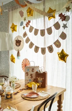 PartyDeco Torebka na prezenty Miś - brązowa, 18 x 29 x 10,5 cm > Torby Papierowe