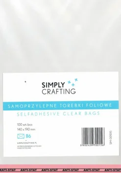 Simply Crafting Torebki, woreczki foliowe z klejem - - B6, 100 szt.