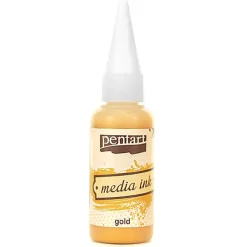 Pentart Tusz alkoholowy Media Ink - - Złoty, 20 ml