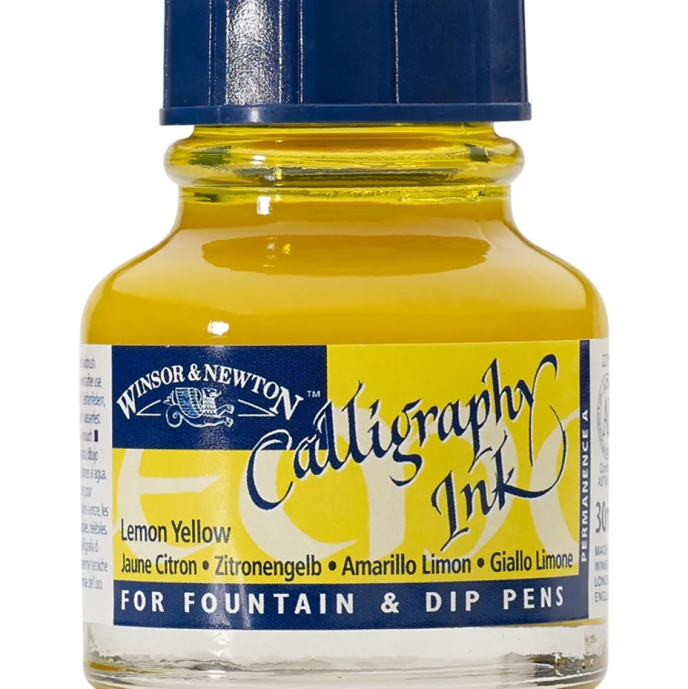 Winsor & Newton Tusz do kaligrafii - - lemon yellow, 30 ml