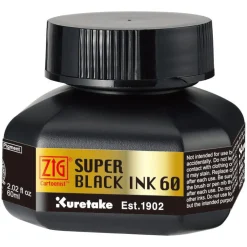 Kuretake Tusz rysunkowy ZIG Cartoonist Super Black Ink - - czarny, 60 ml