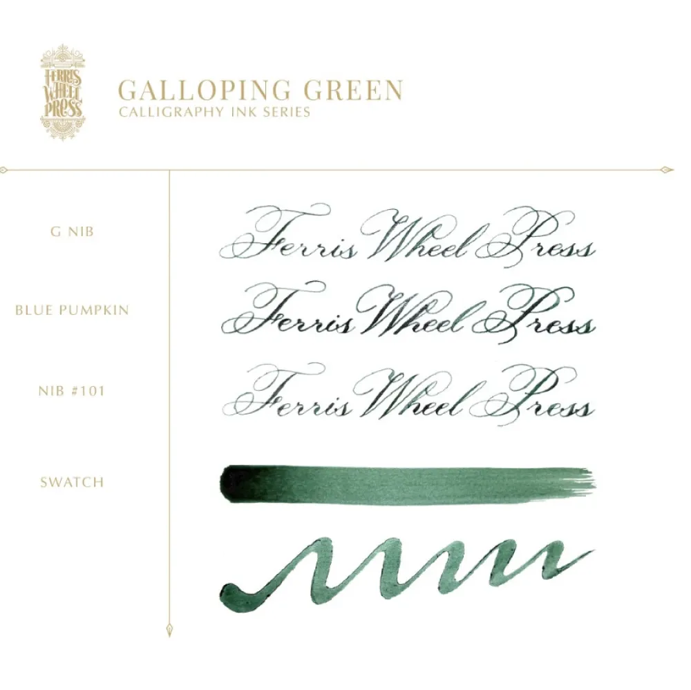 Ferris Wheel Press Tusz wodoodporny - - Galloping Green 28 ml > Tusze Do Kaligrafii