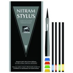 Nitram Uchwyt na węgiel Stylus z wkładami - - 6 mm > Akcesoria|Węgle Rysunkowe