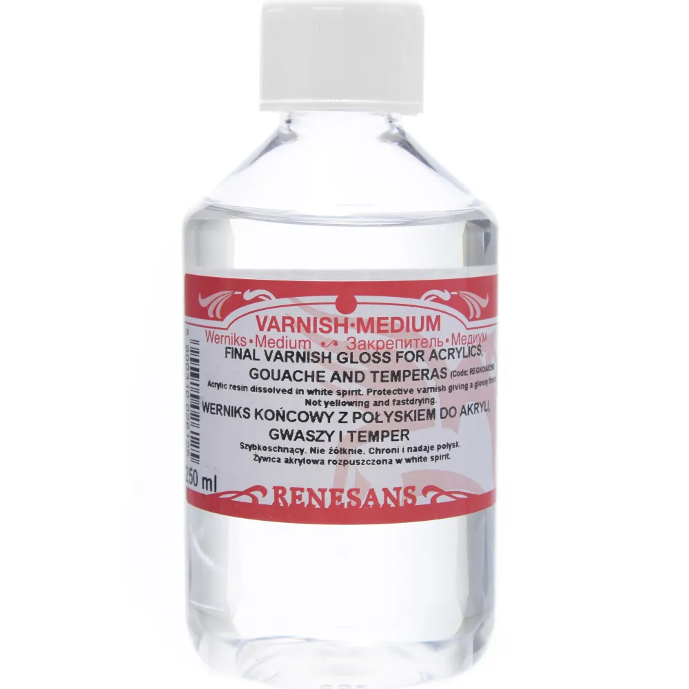 Renesans Werniks końcowy do akryli, gwaszu i temper - - połysk, 250 ml > Werniksy
