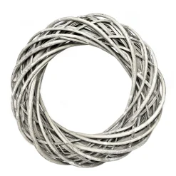 Wianek pleciony, wiklinowy, baza do stroików - szary, 40 cm > Wianki