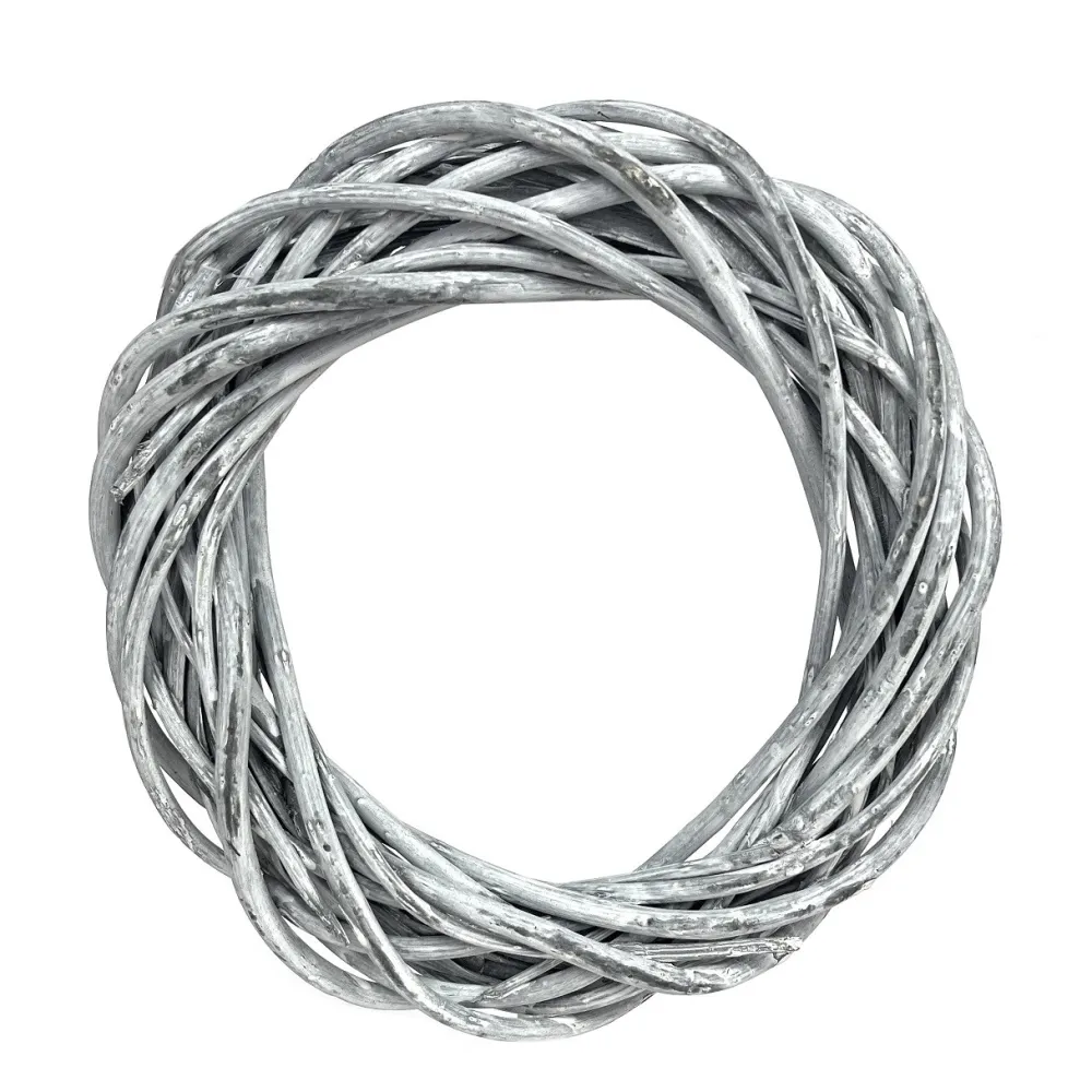 Wianek pleciony, wiklinowy, baza do stroików - biały, 15 cm > Wianki