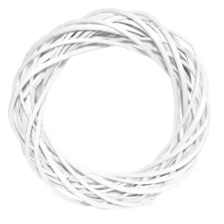 Wianek pleciony, wiklinowy, baza do stroików - biały, 30 cm