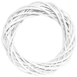 Wianek pleciony, wiklinowy, baza do stroików - biały, 35 cm > Wianki