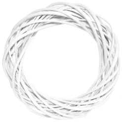 Wianek pleciony, wiklinowy, baza do stroików - biały, 25 cm