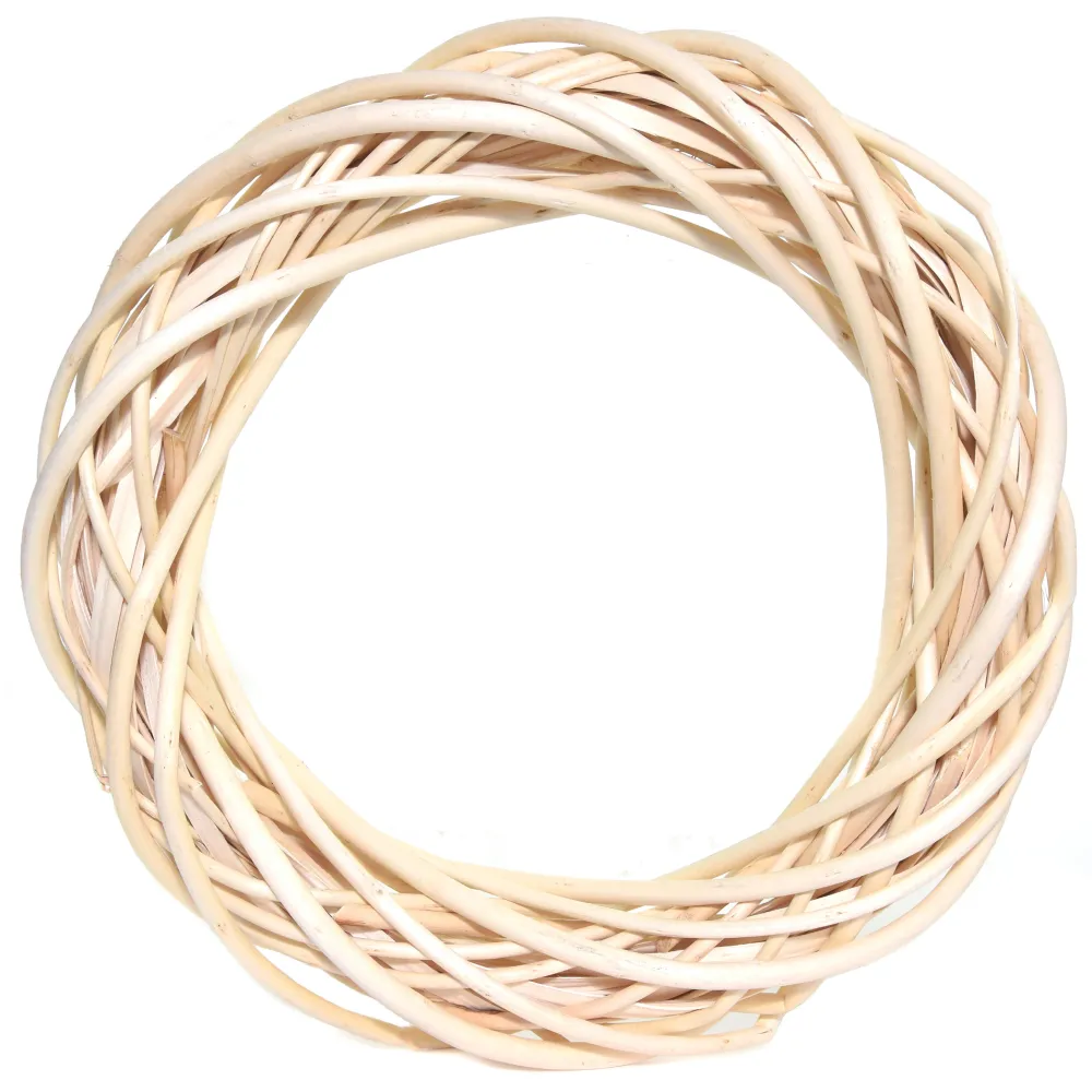 Wianek pleciony, wiklinowy, baza do stroików - naturalny, 30 cm